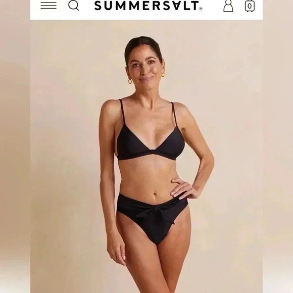 Summersalt The Triangle Black Bikini Top Size 12 NEW WITH TAG - Picture 2 of 7